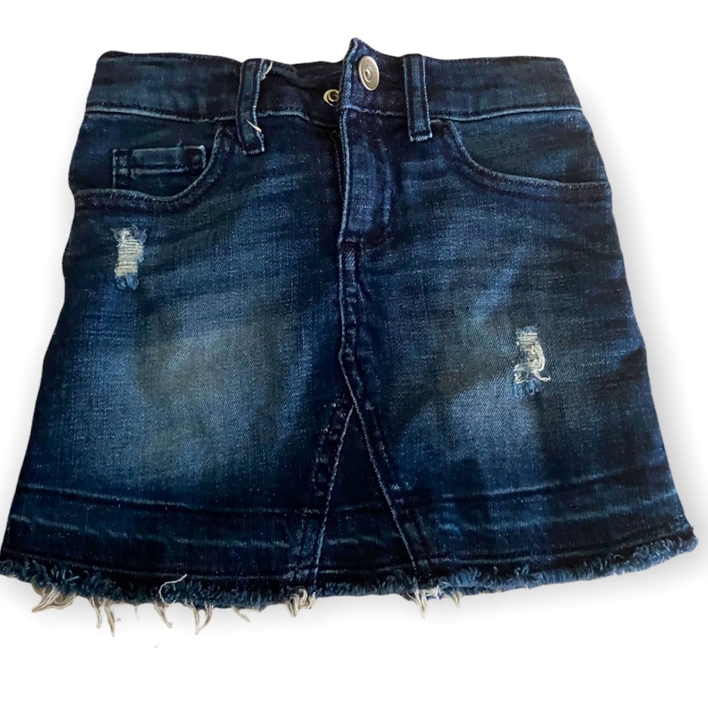 Toddler Girl Jean Skirt with Fringe